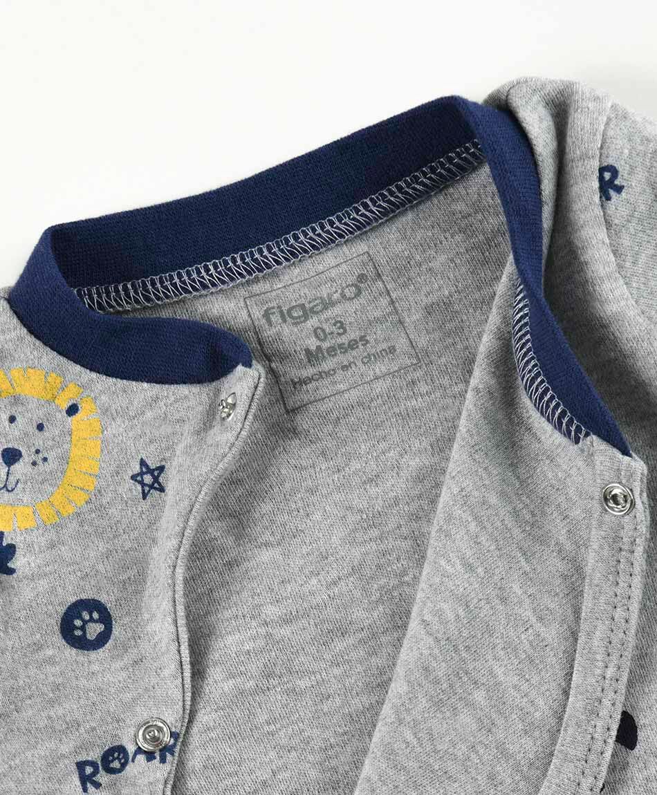 Pijama beb&eacute; estampado le&oacute;n