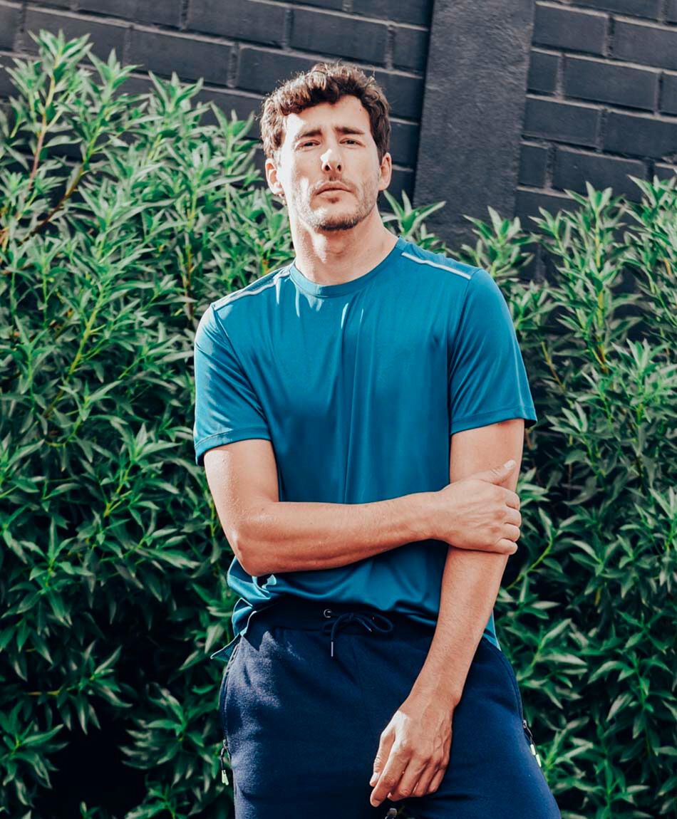 Remera deportiva hombre doble l&iacute;nea