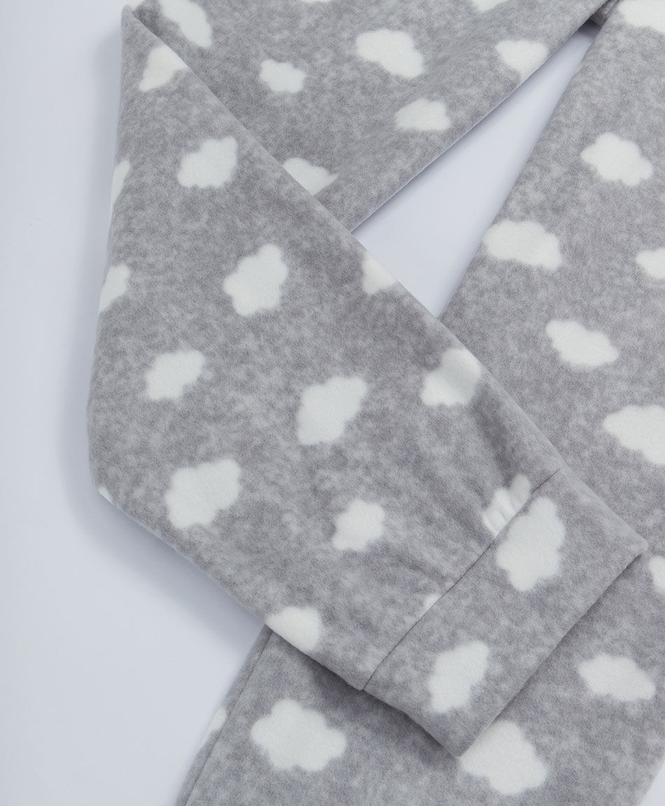 Pijama mujer polar nubes white