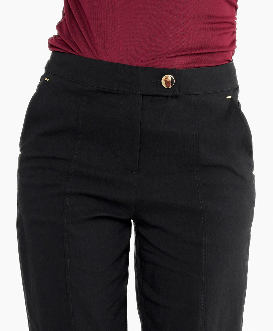 Pantal&oacute;n mujer broche negro