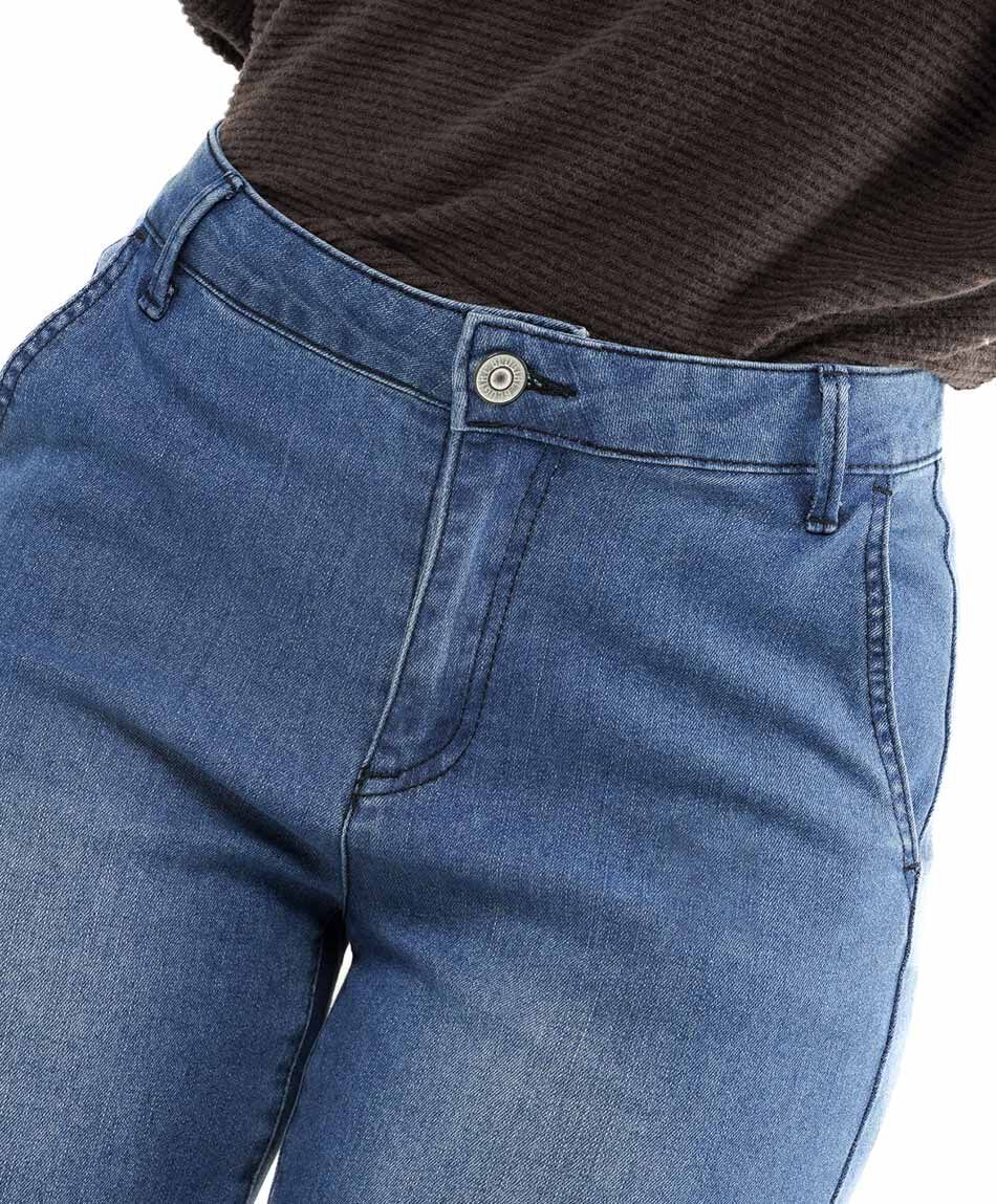 Jeans mujer bolsillo lateral wide