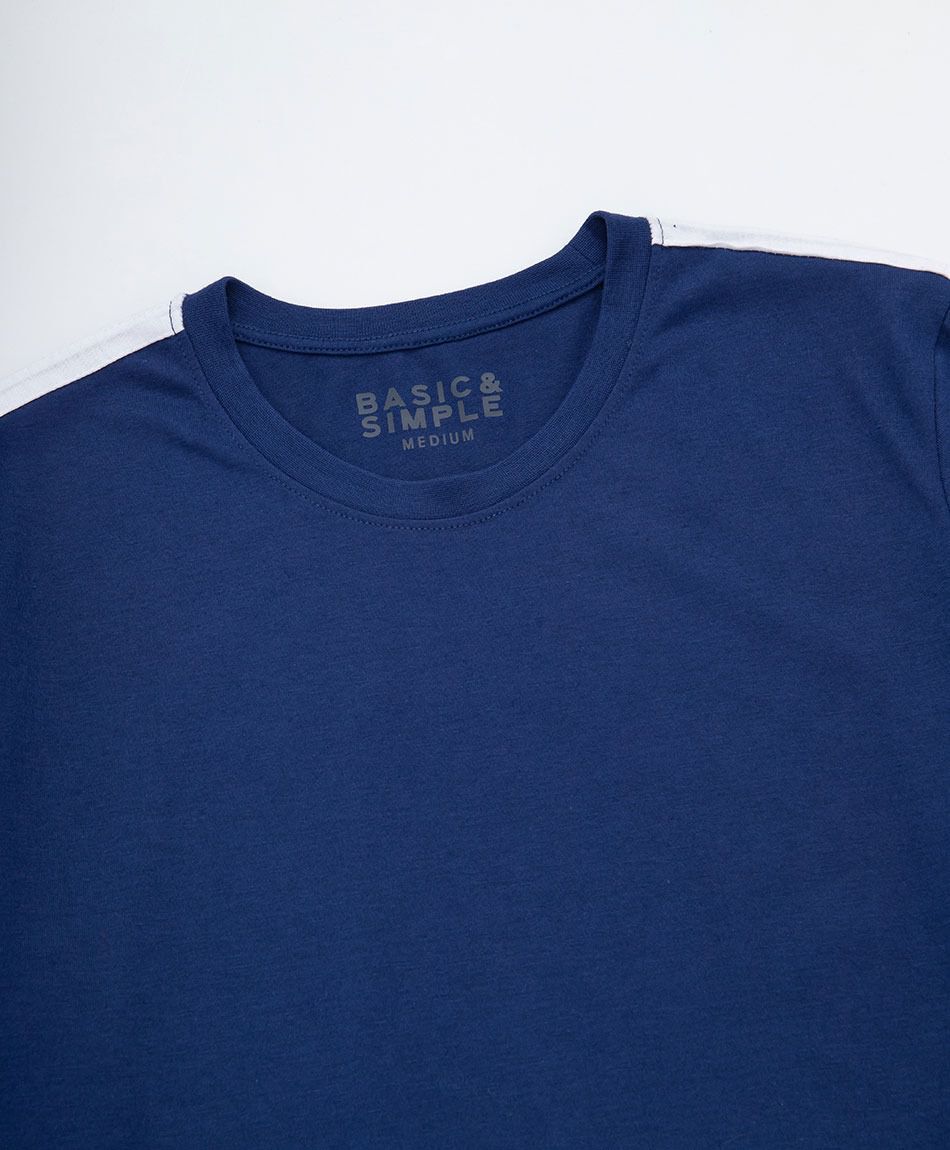 Remera hombre contraste l&iacute;neas