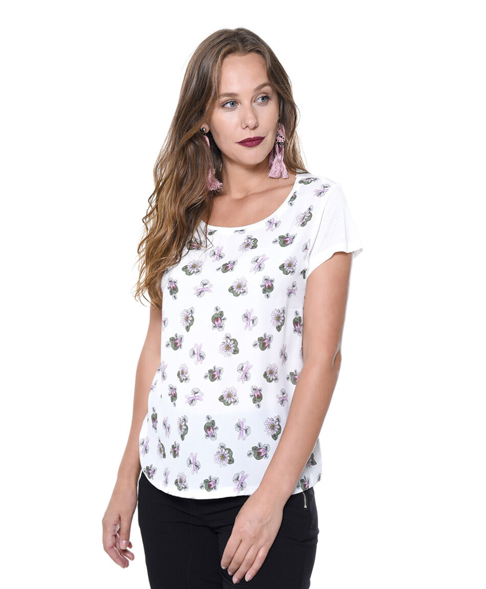 Polera estampada mixta
