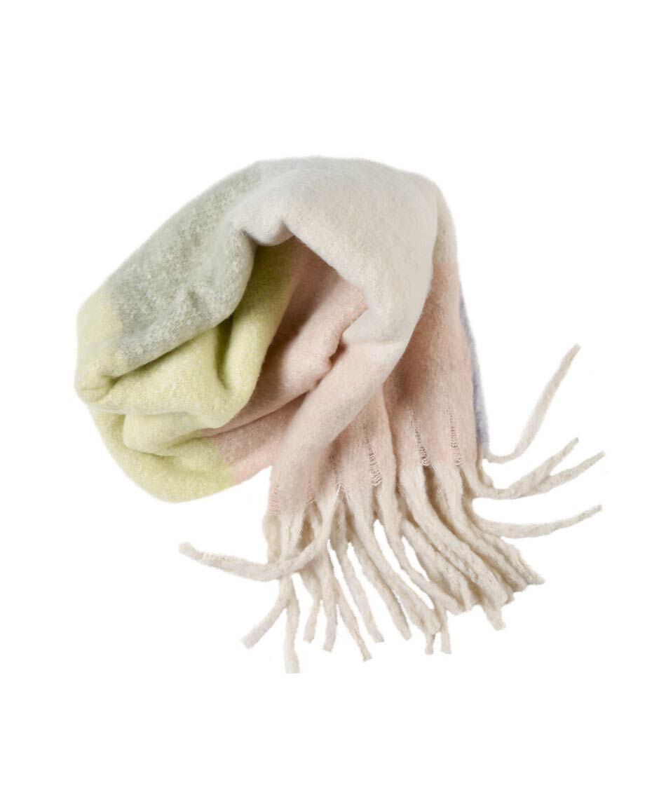 Bufanda mujer flecos rayas gruesas de colores