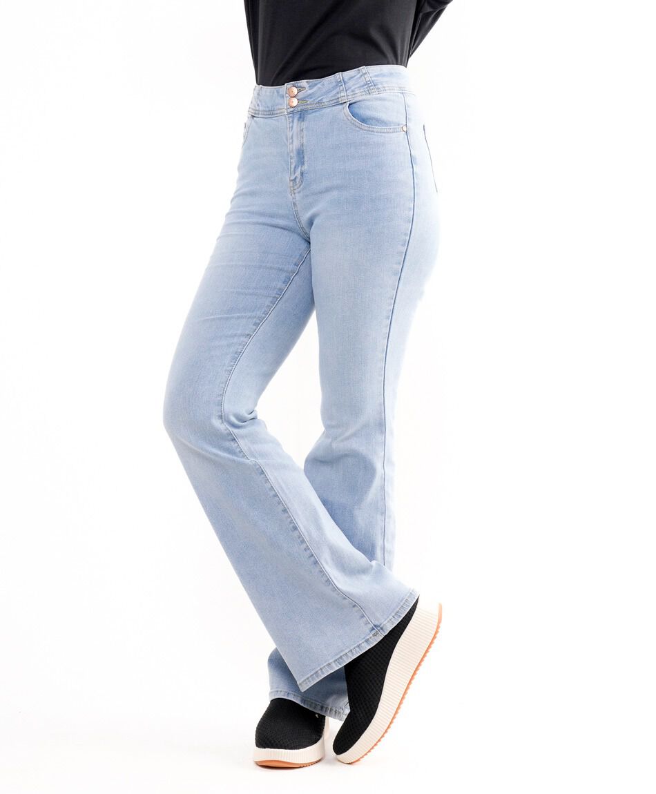 Jeans mujer pretina flare