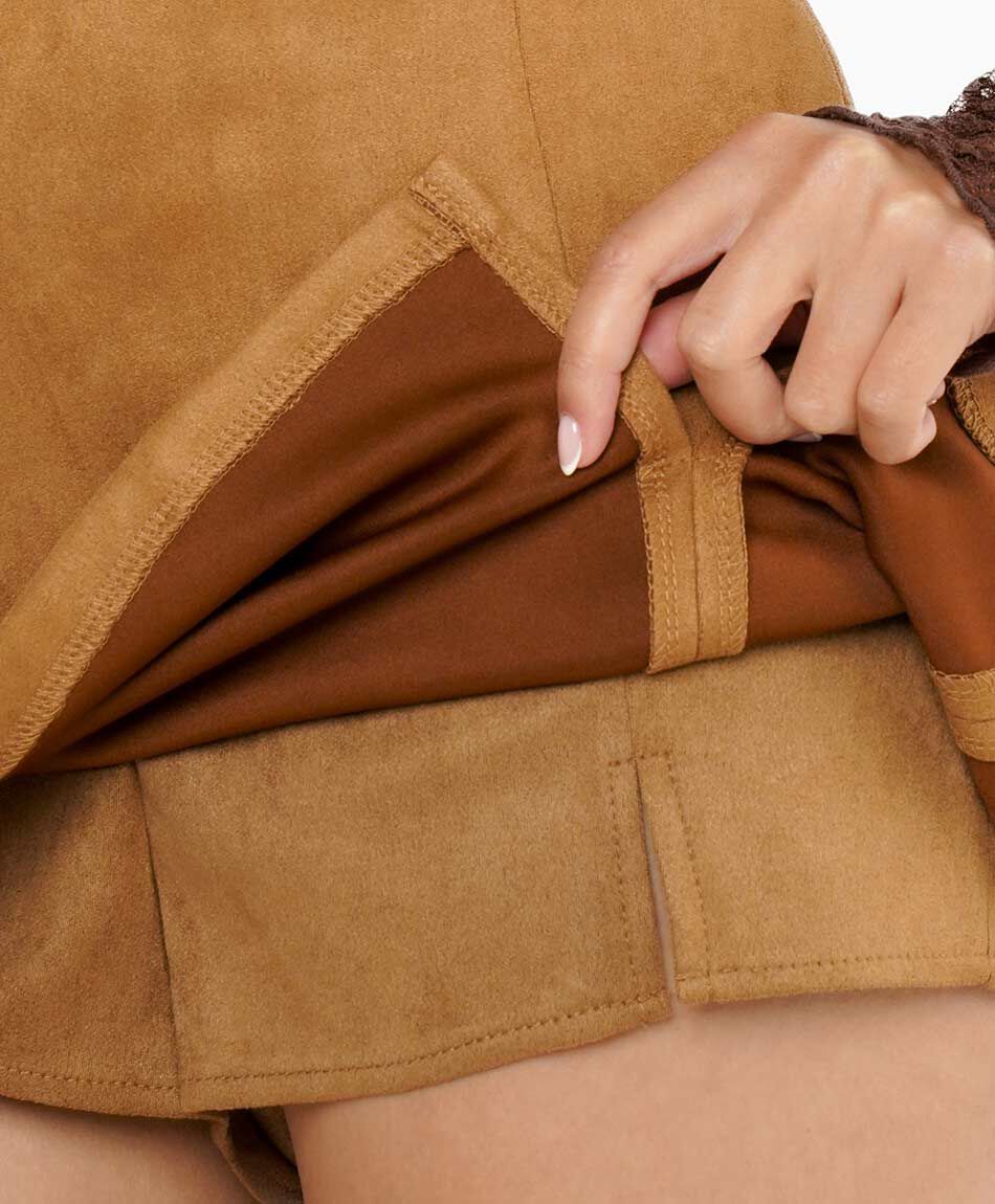 Mini pollera mujer sarong suede