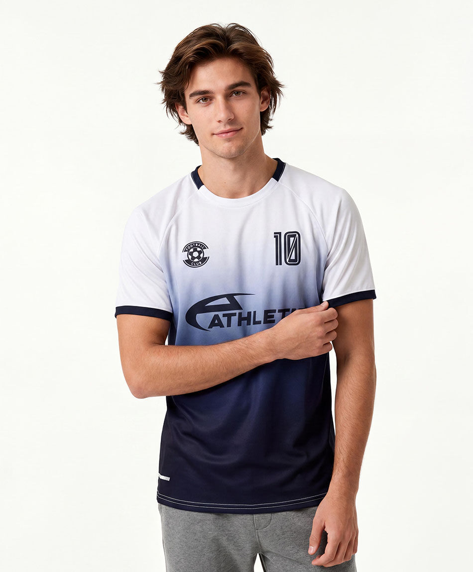Remera deportiva hombre degrad&eacute; f&uacute;tbol