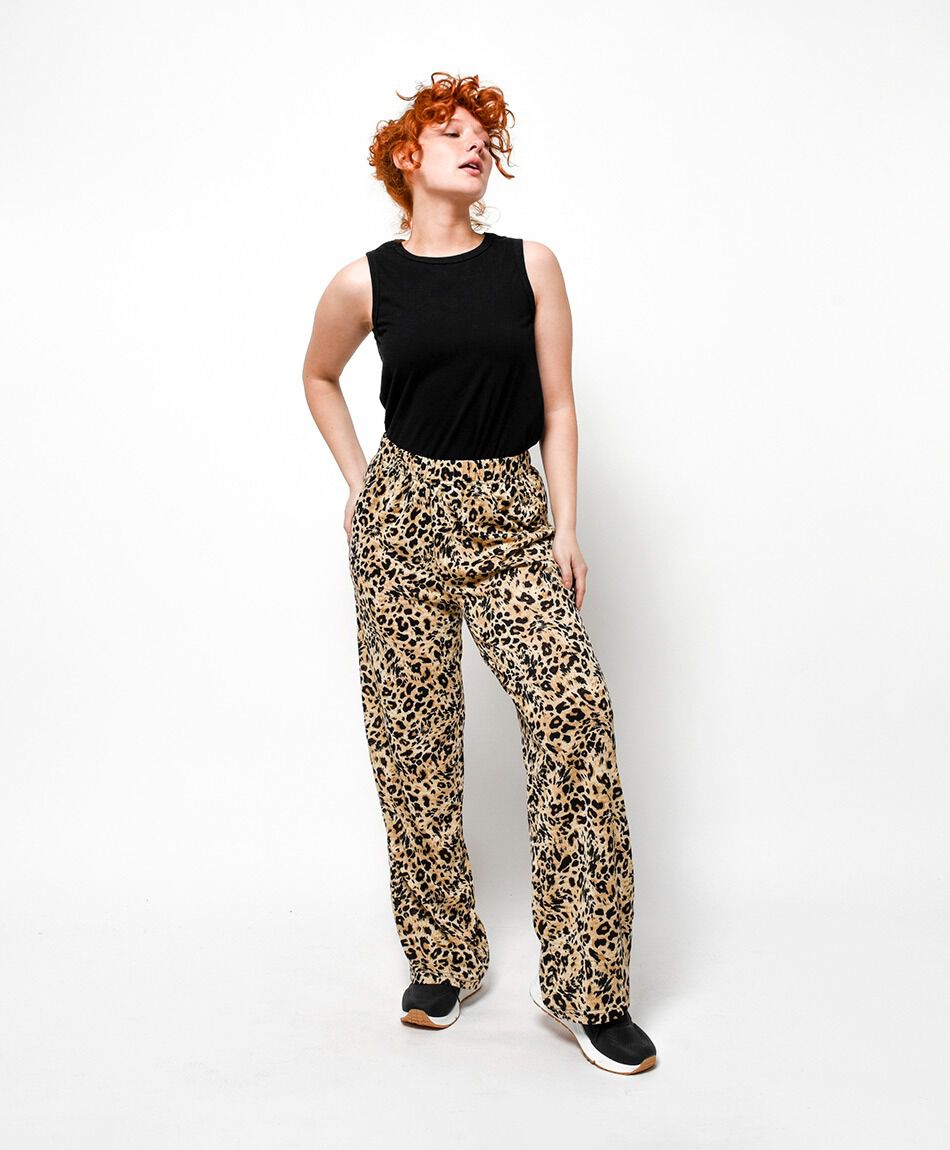 Pantal&oacute;n mujer animal print jacquard