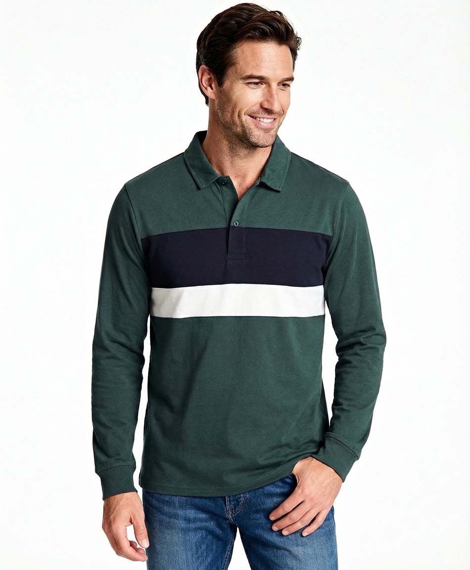 Remera hombre franja bicolor