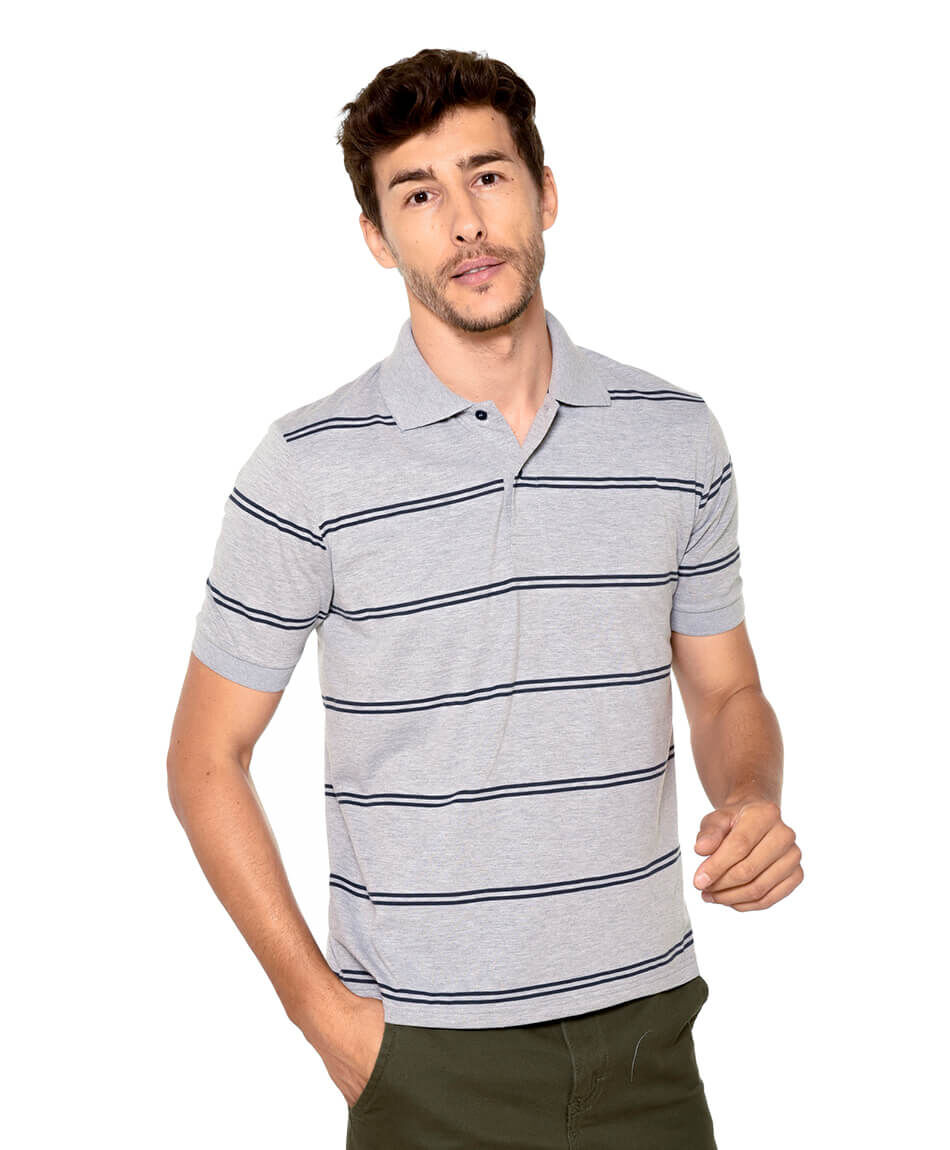 Polera cuello polo lineas