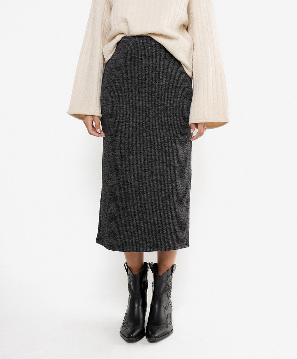 Pollera mujer larga lanosa