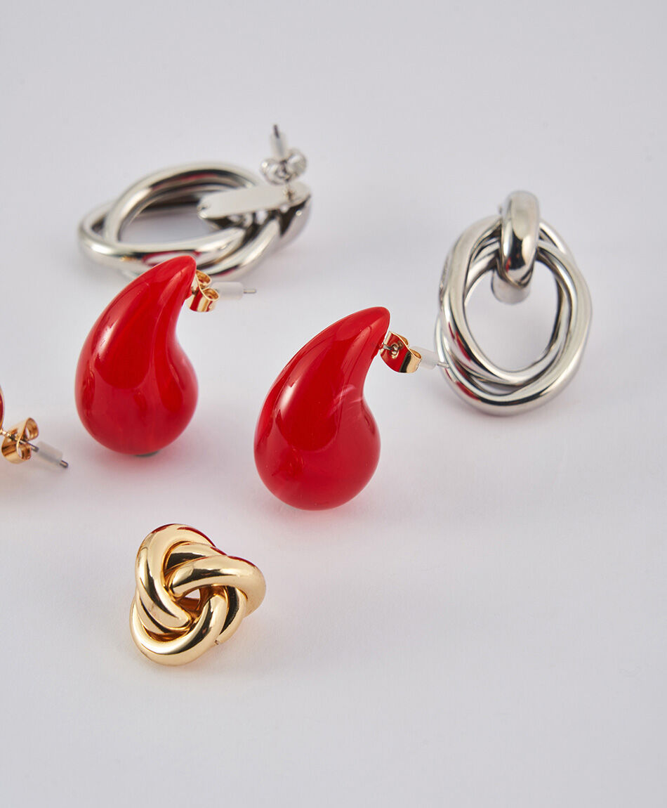 Set 3 aros mujer silver