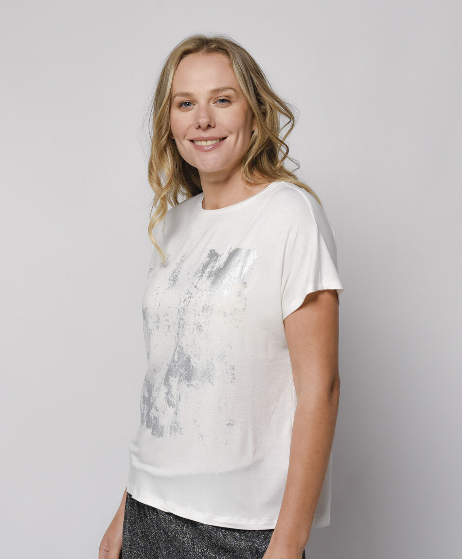 Remera mujer print foil