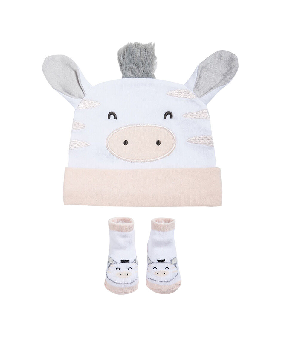 Set gorro + calcetines beb&eacute; animalito