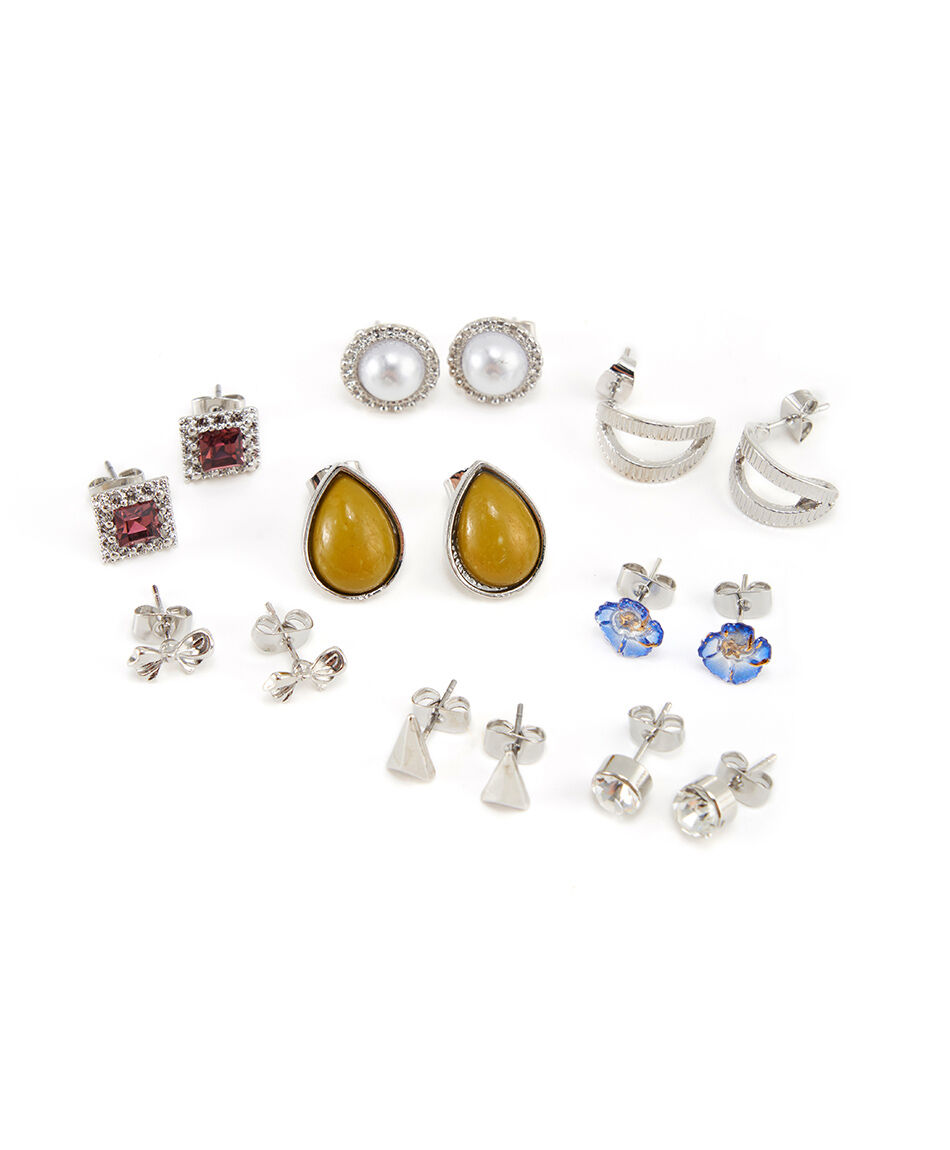 Set aros mujer mix silver