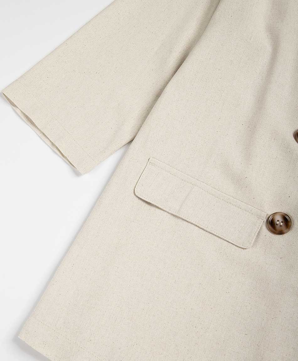 Blazer mujer lino beige