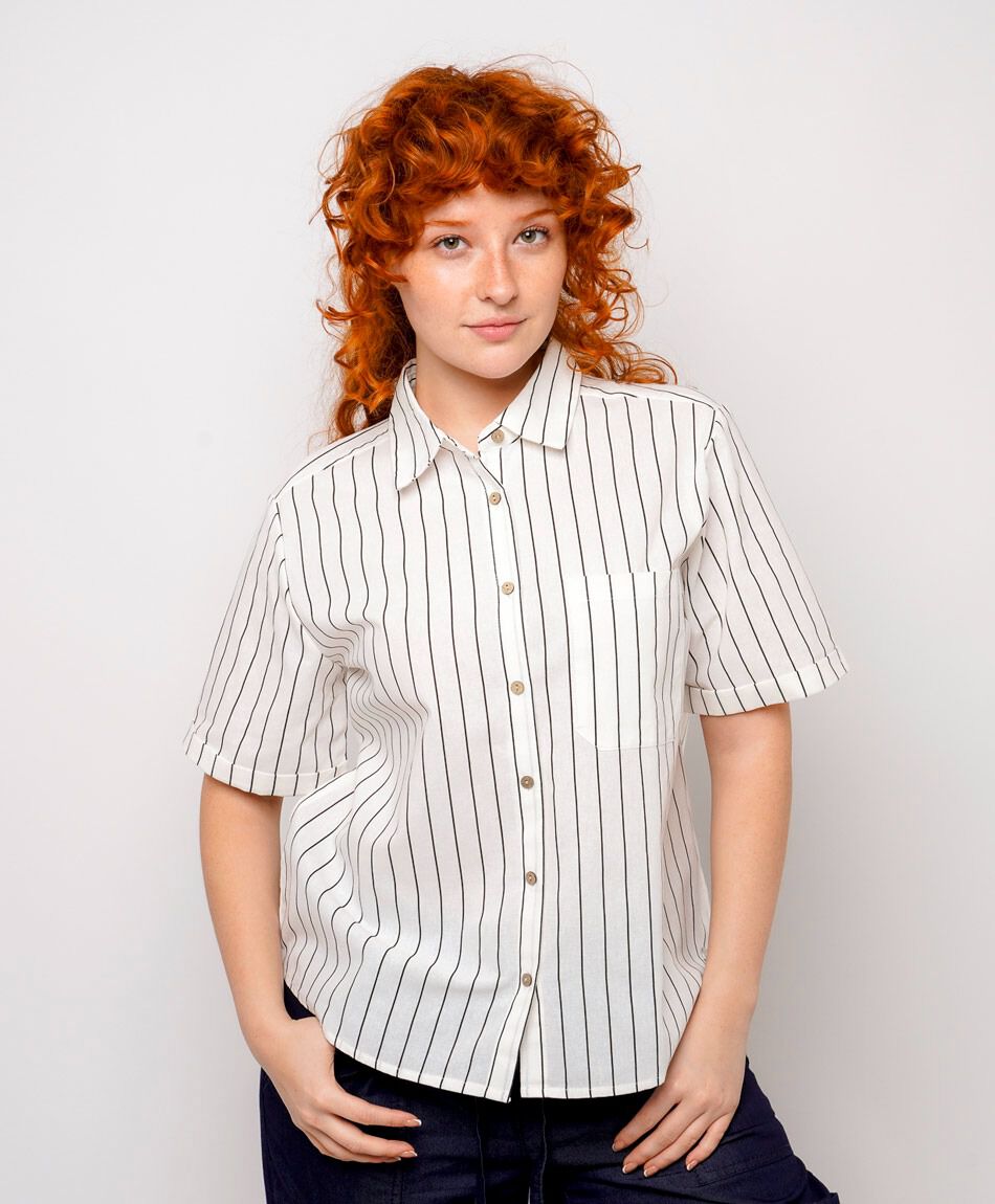 Camisa mujer casual  dise&ntilde;o de rayas