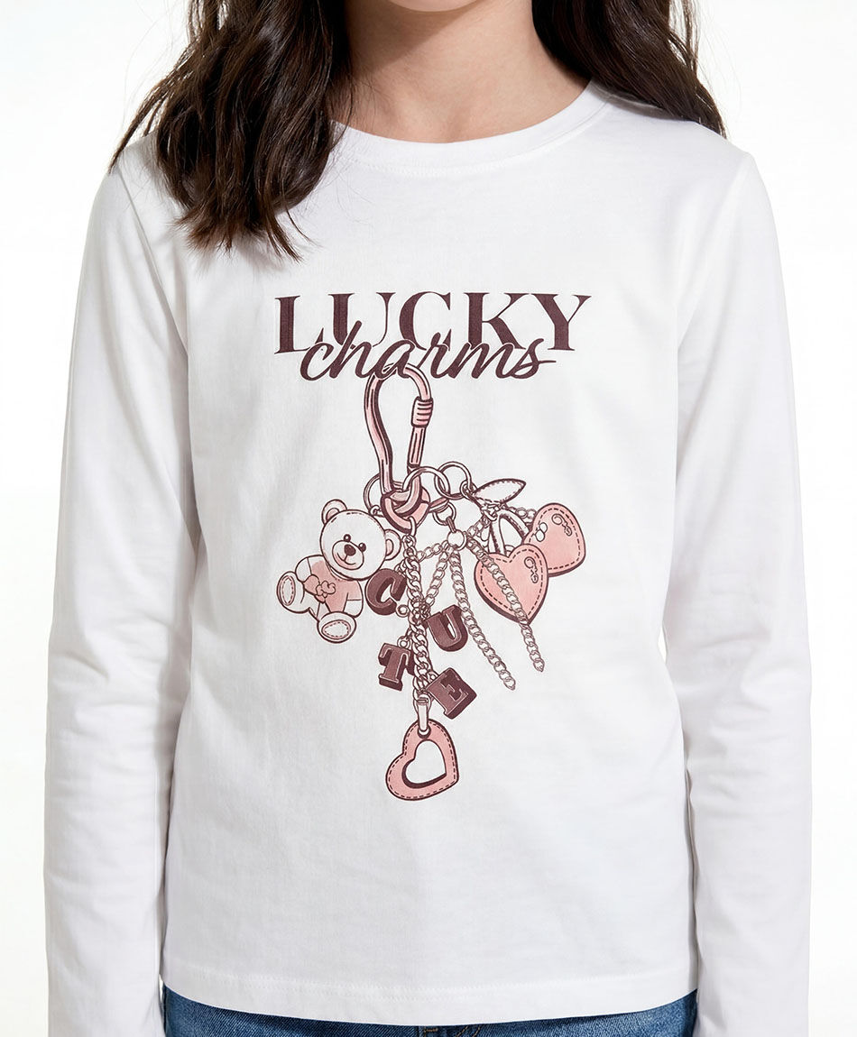 Remera ni&ntilde;a estampado lucky charns