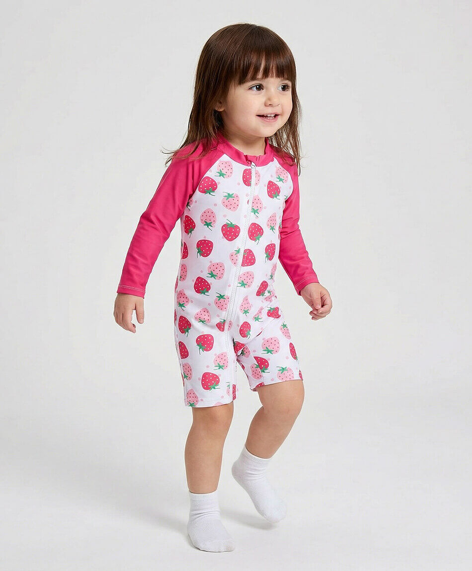 Traje de ba&ntilde;o beb&eacute; entero frutillas