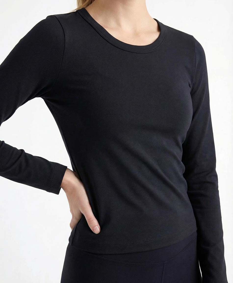 Camiseta mujer lisa coral black