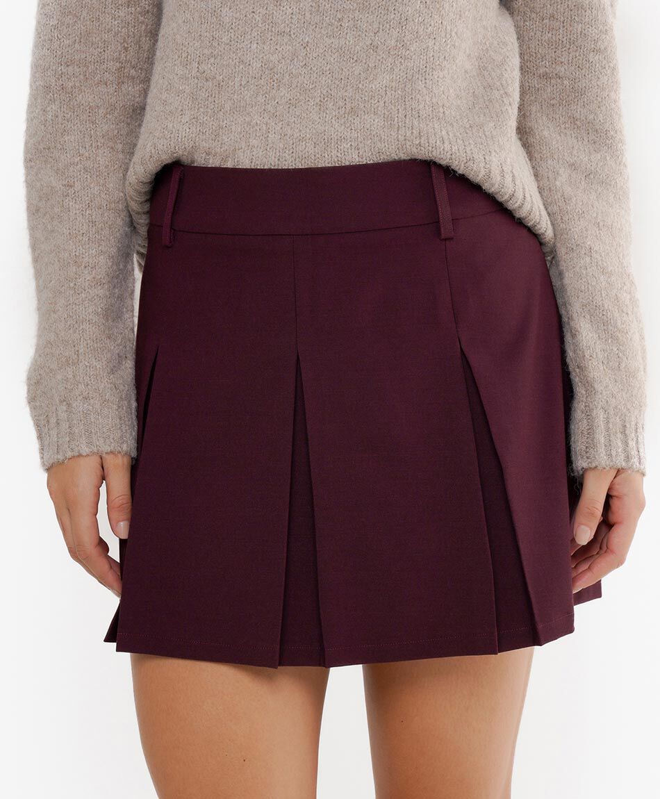 Mini falda mujer tablas burdeo