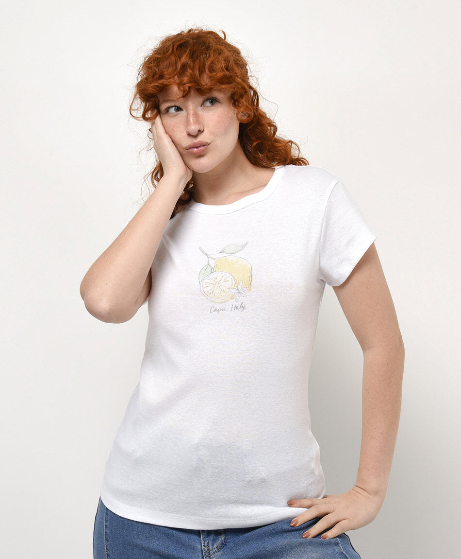 Remera mujer estampado lim&oacute;n