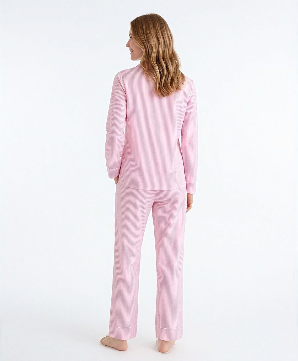 Pijama mujer camisero rosado l&iacute;neas