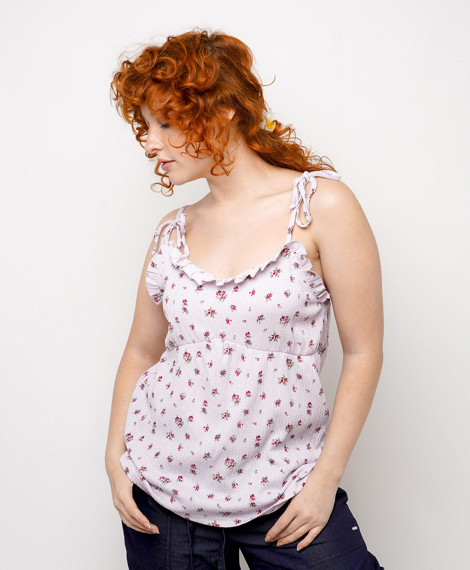 Camisa mujer top dise&ntilde;o florcitas