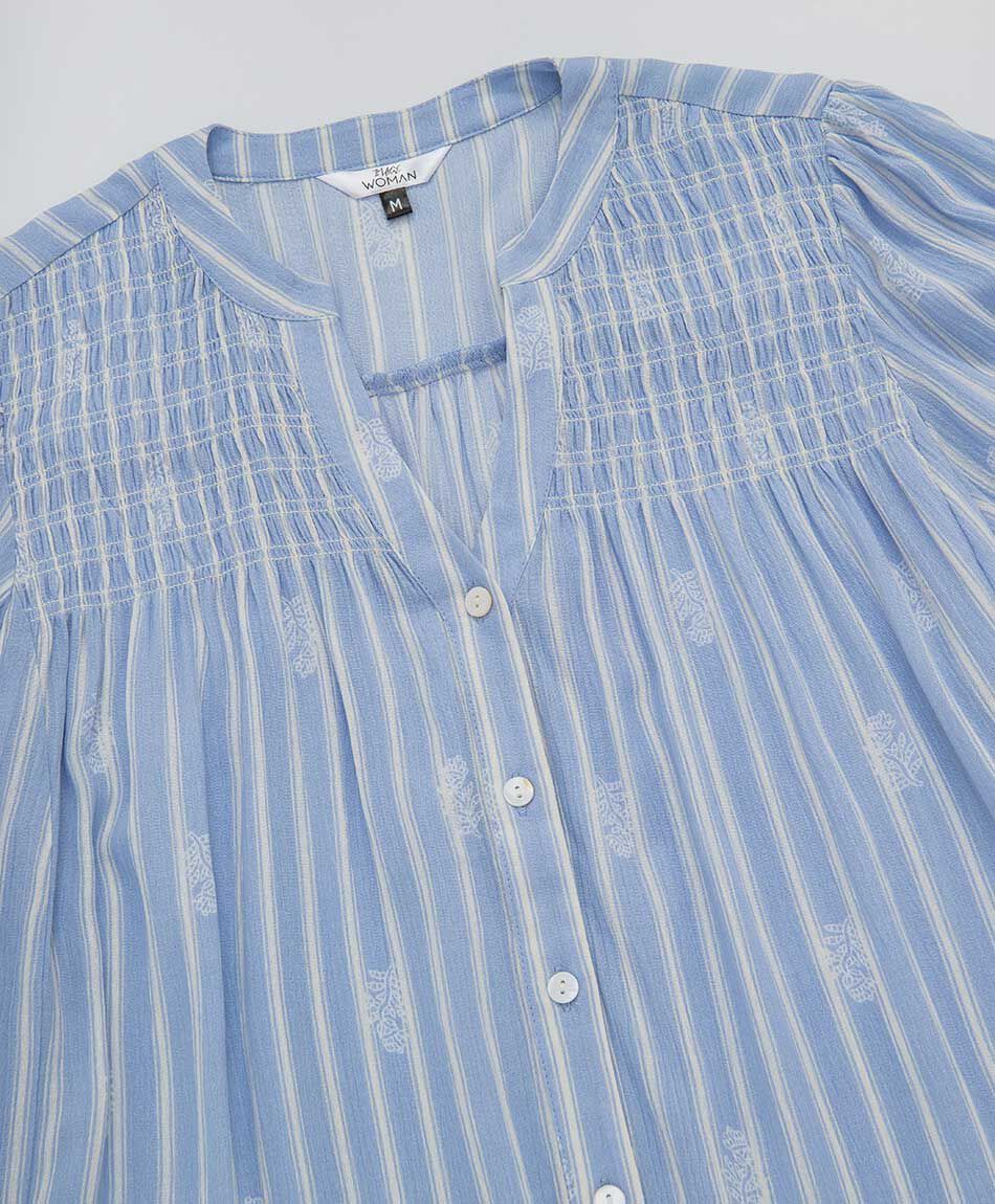 Camisa mujer rayas florcitas