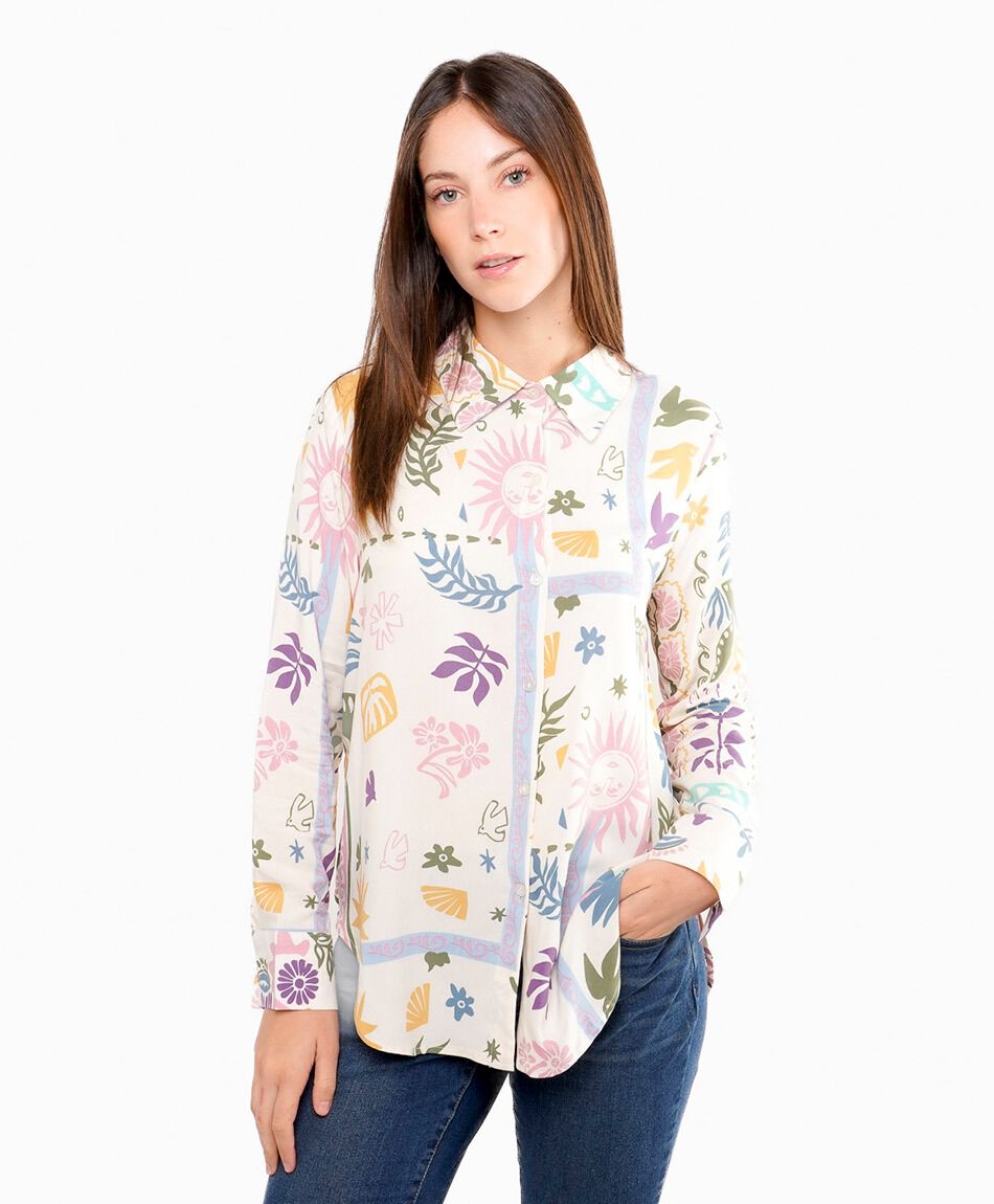 Camisa mujer estampado art&iacute;stico