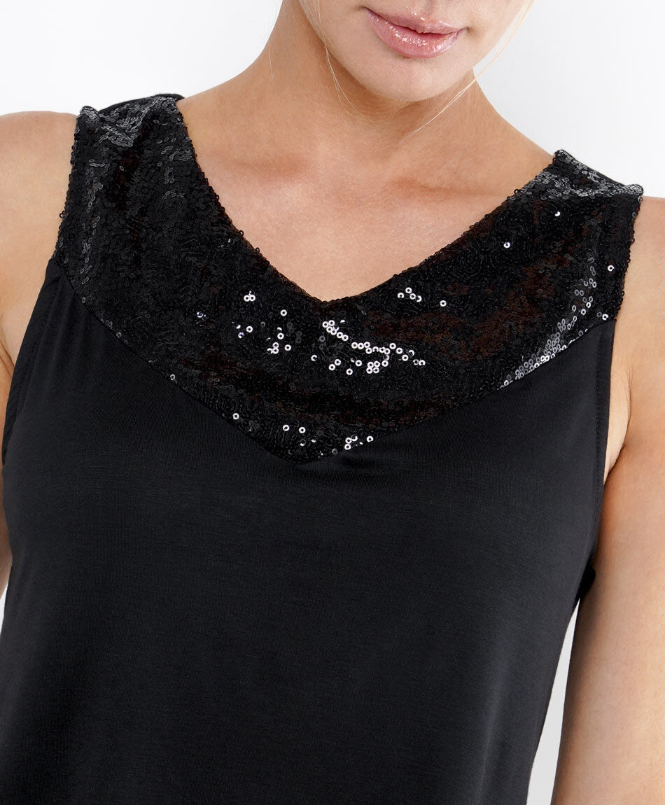 Remera mujer top lentejuelas