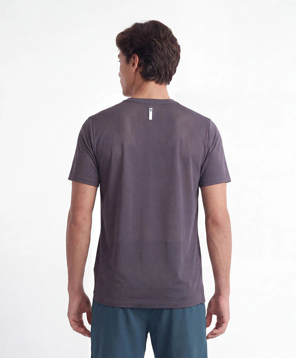 Polera deportiva hombre lisa gris