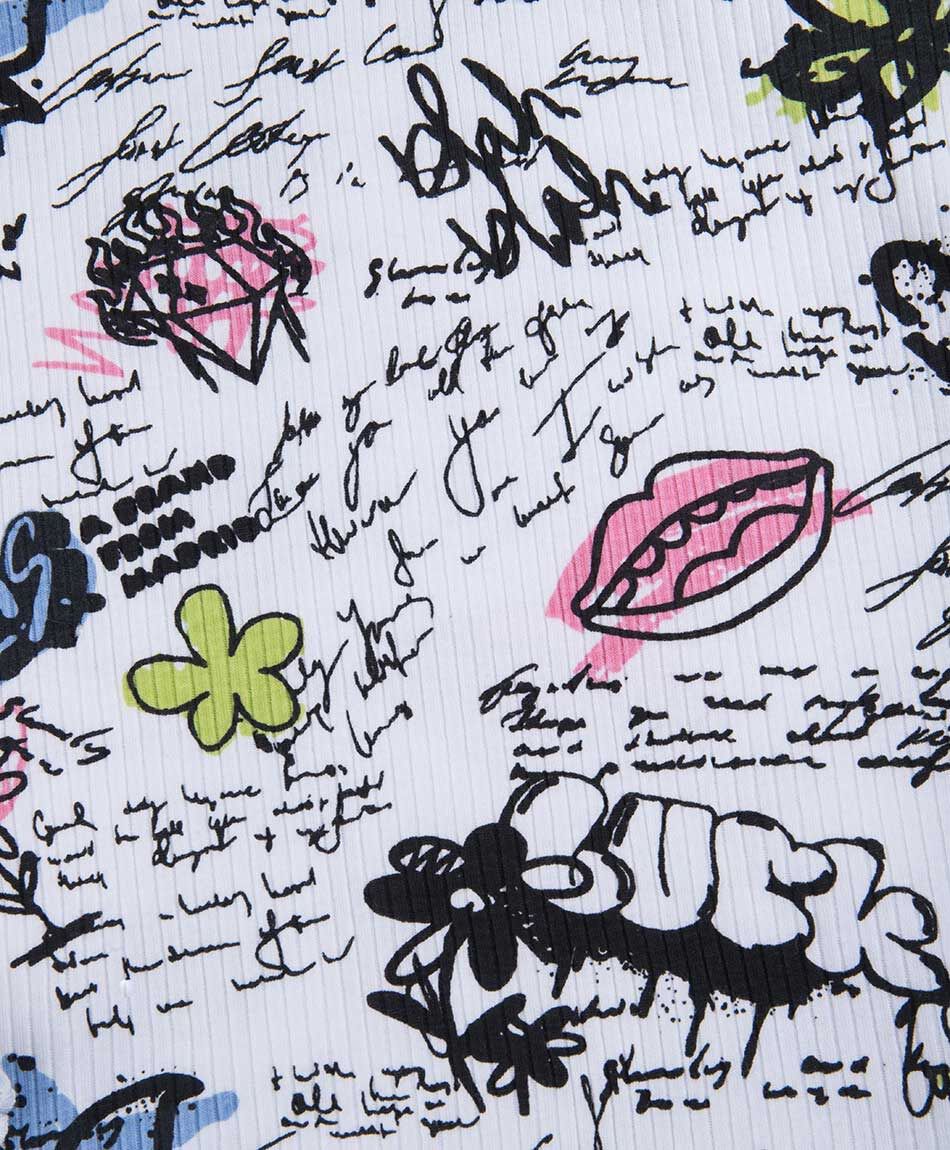 Remera ni&ntilde;a manga larga graffiti