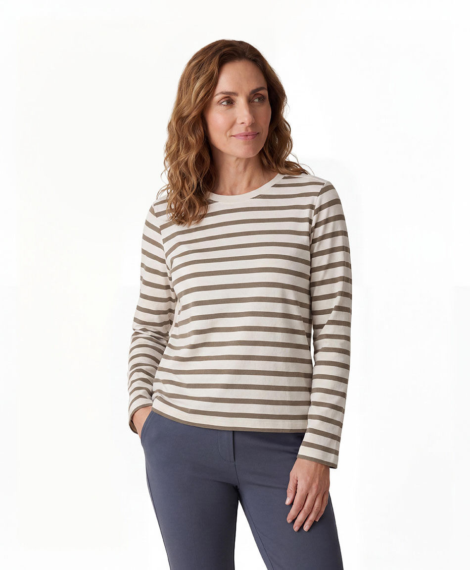 Remera mujer rayas bicolor