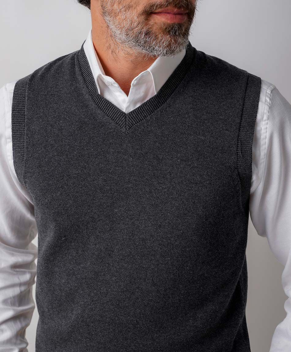 Sweater hombre sin mangas gris