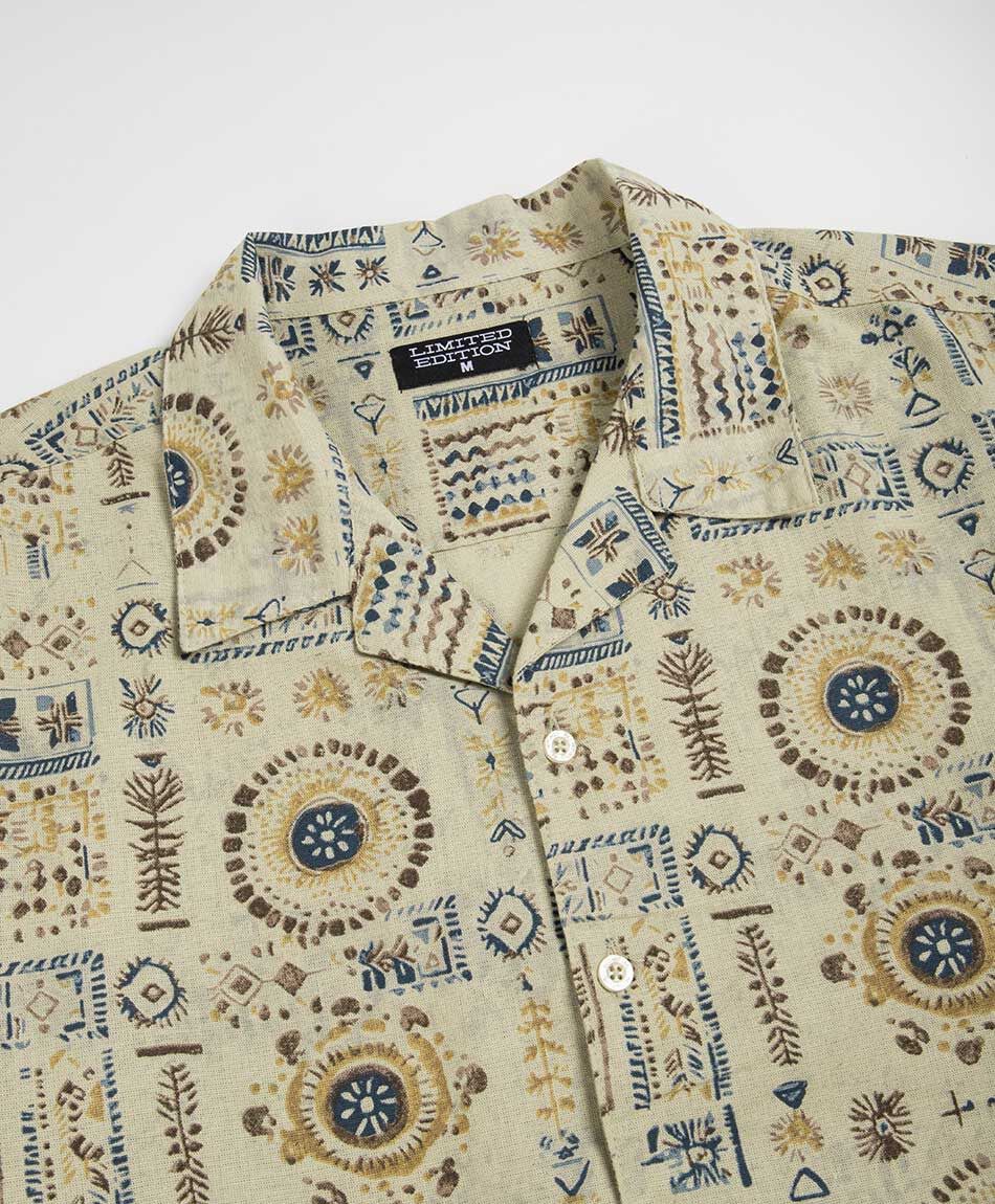 Camisa hombre dibujos lino