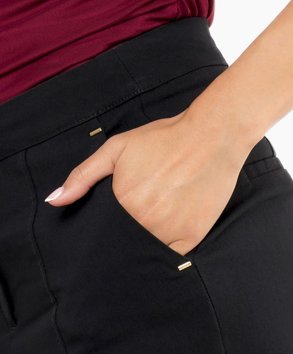 Pantal&oacute;n mujer broche negro