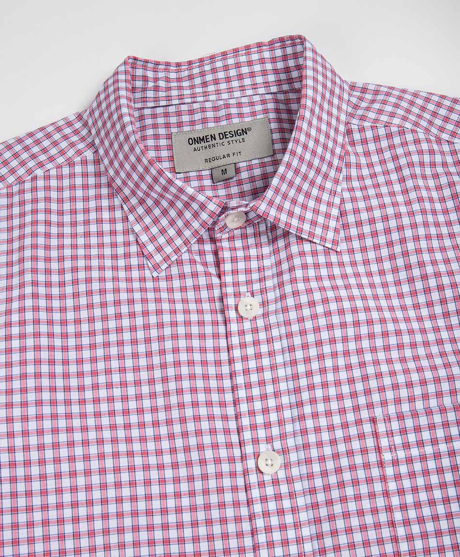 Camisa hombre cuadrille rojo