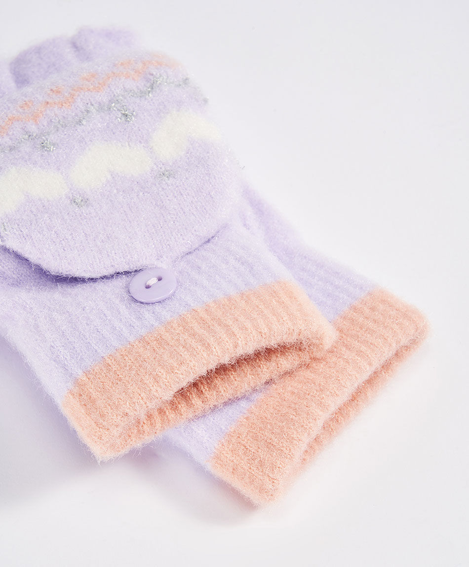 Guantes ni&ntilde;a rayas decorativas