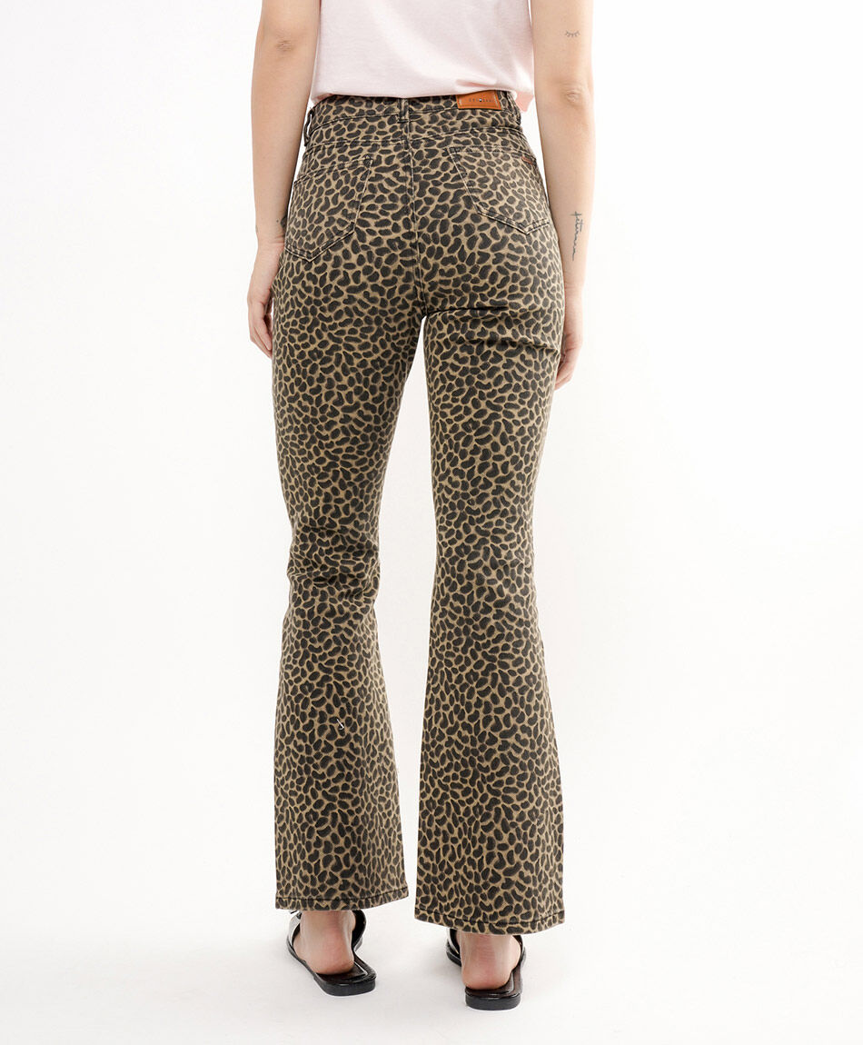 Jeans mujer animal print flare