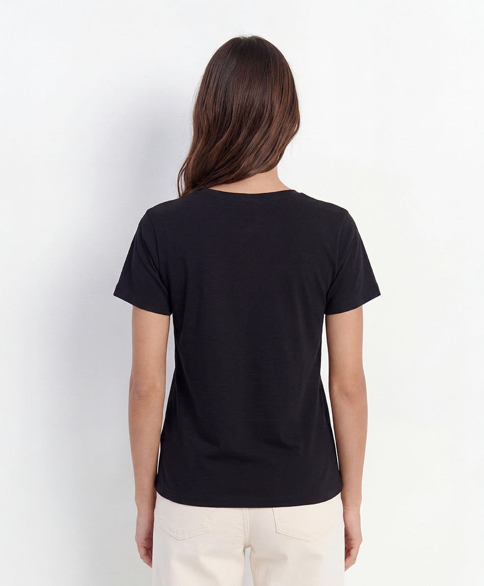Remera mujer animal print texto