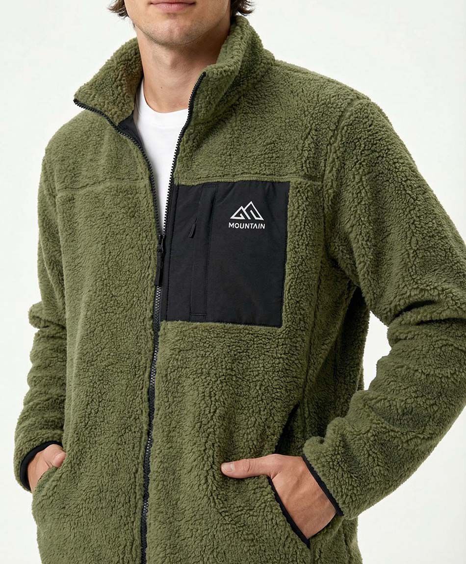 Campera hombre sin gorro verde