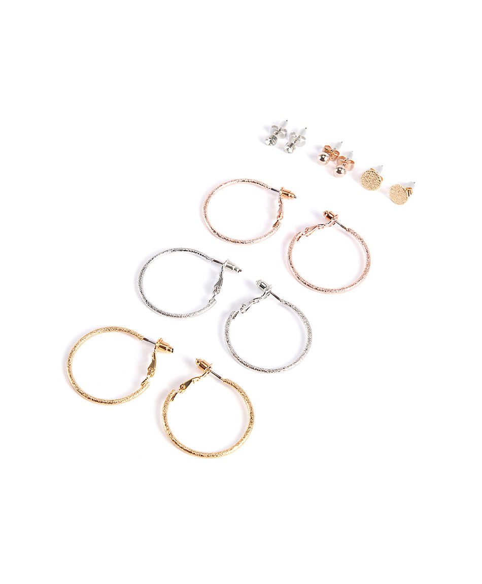 Set 6 aros mujer brillantes