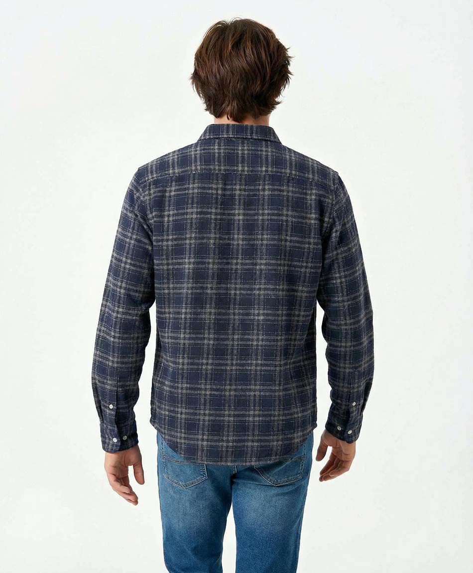 Camisa hombre franela cuadrill&eacute;