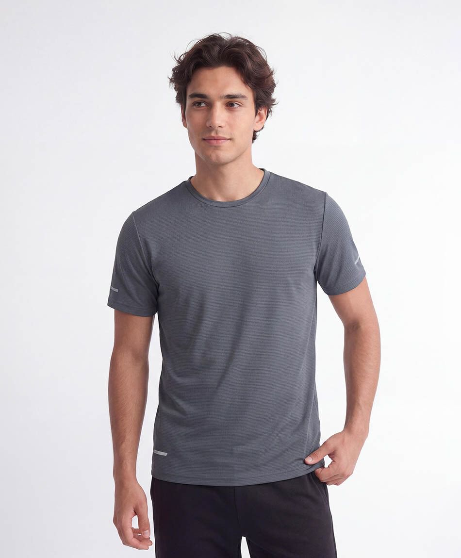 Remera deportiva hombre lisa gris