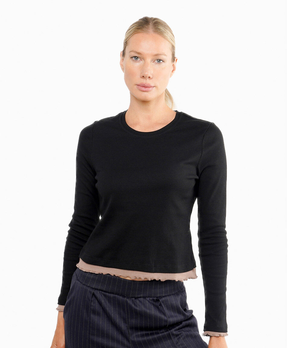 Remera mujer cl&aacute;sica ribete