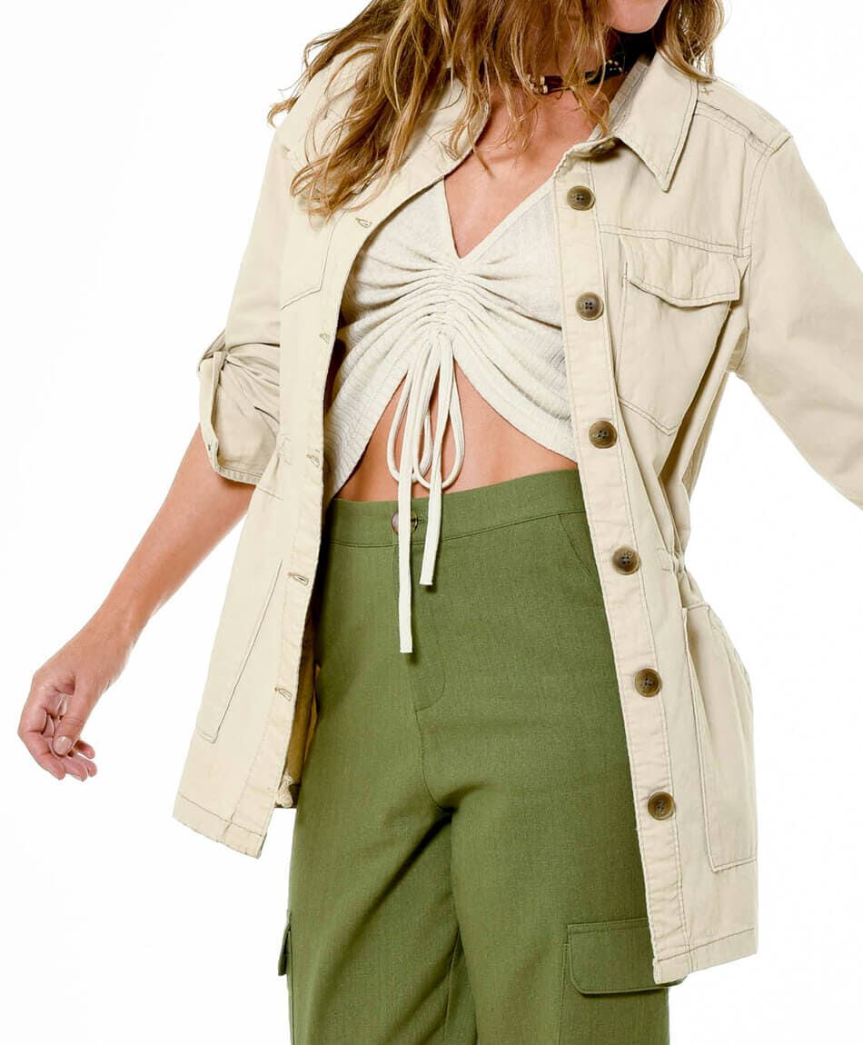Chaqueta safari bolsillos