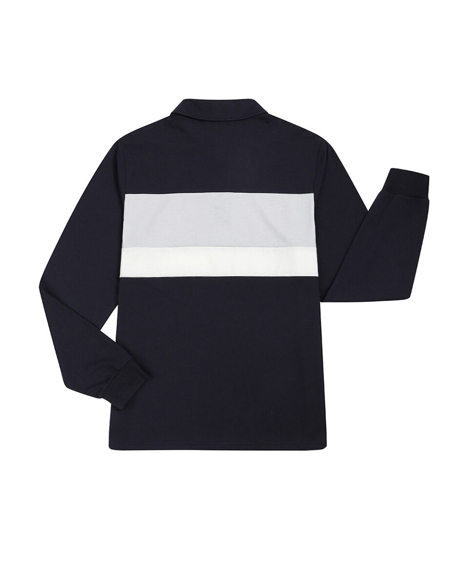 Remera hombre manga larga cuello polo navy