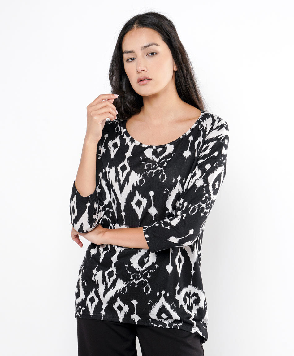 Remera mujer print lanosa