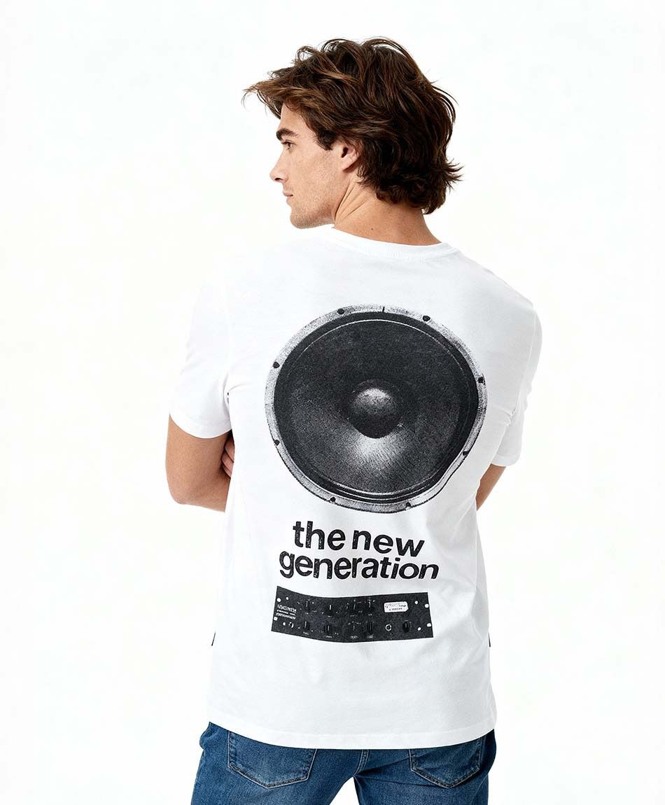 Remera hombre doble estampado new generation